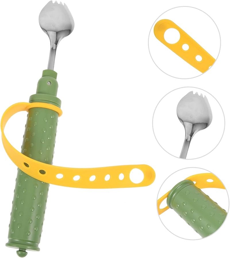 ملعقة قابلة للتعديل للأشخاص ذوي الإعاقة، أدوات مائدة محمولة بتصميم سهل التنظيف لليد - Image 4